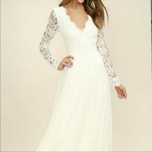saved by the Dress Dresses & Skirts - Beautiful ivory lace sleeve dress